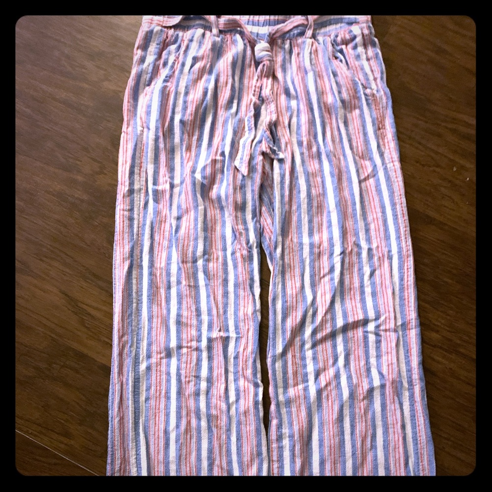 Red white and blue Linen pants
